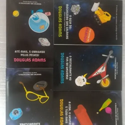 Coleção Guia do Mochileiro das Galáxias (Douglas Adams), raros em ótimo estado