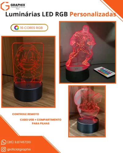 Luminária LED RGB - Acrílico