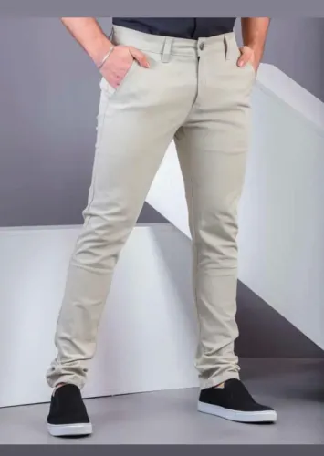 calça de sarja masculina modelagem slim fit e elastano 