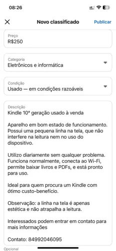 Kindle 10° geração