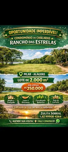 VENDO LOTE NO CONDOMÍNIO DE CHÁCARAS RANCHO DAS ESTRELAS