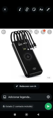 Vendo carregador portátil paguei 180 nele quero 120 nele