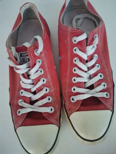 Tenis all star de lona vermelho original tm 40 unissex