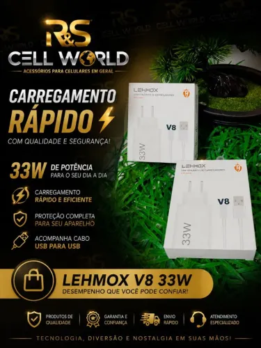 Carregador Turbo 33W micro V8.