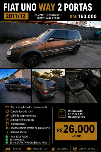 Fiat Uno Mille WAY Economy 1.0 F.flex 2P 2012