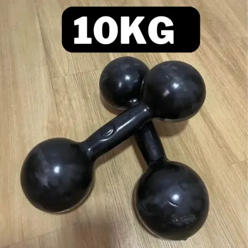 Par de halter de 10kg emborrachado 