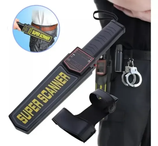 Detector De Metais Manual Portátil Com Bateria Recarregável