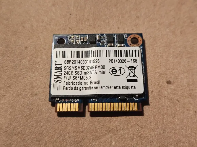 SSD mSATA Mini 24GB SMART - Peça de Reposição p/ Notebook/Ultrabook