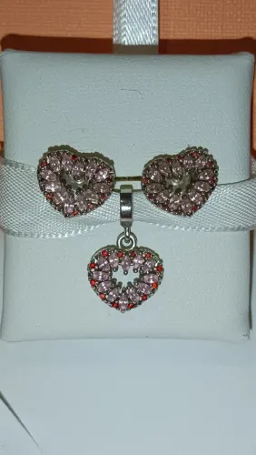 Conjunto Vivara Coração Cravejado Original