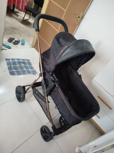 Carrinho de Bebê e Berço Moises Napoli Preto Cobre Galzerano 