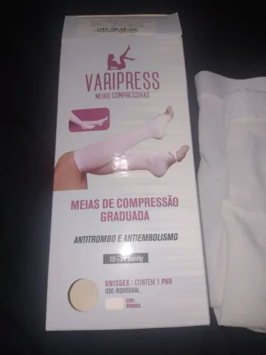 Meia 3/4 compressão Tam M,branca usada