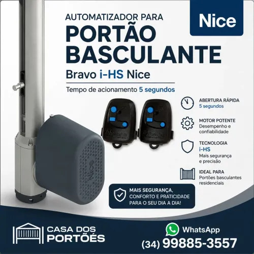 Motor para portão basculante com abertura rápida. 