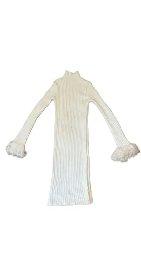 Vestido canelado branco