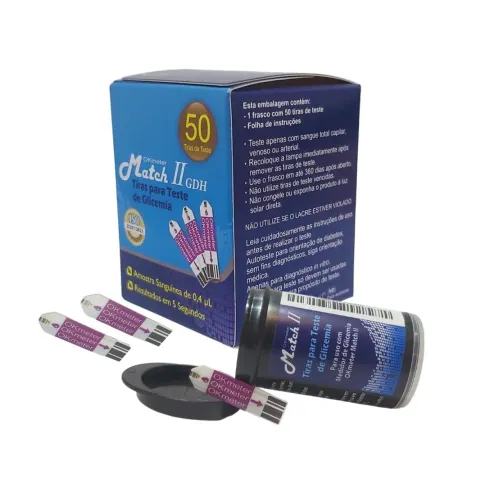 Tiras para glicose Match II GDH