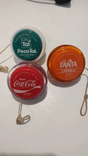 Kit de Ioiôs Russell Originais - Coca-Cola, Fanta e Guaraná Taí - Anos 80 - Colecionador