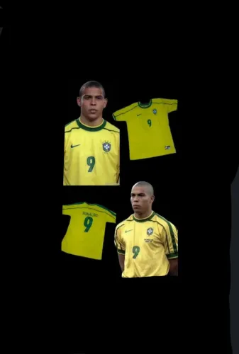 Camisa Retrô Brasil 1998 Ronaldo Nazário Nº 9
