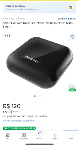 Controle Universal Inteligente Intelbras Mibo - Novo