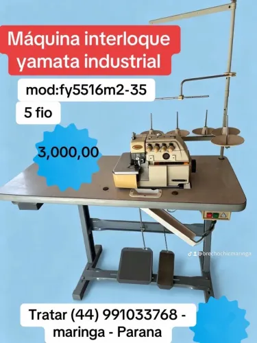 Máquina Interloque Yamata Industrial ? 5 Fios ? Modelo FY5516M2-35