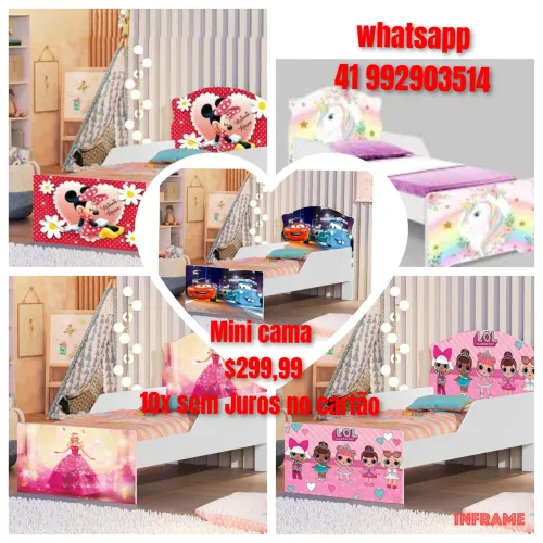 Mini cama infantil vários personagens novo ### 10x sem juros no cartão 