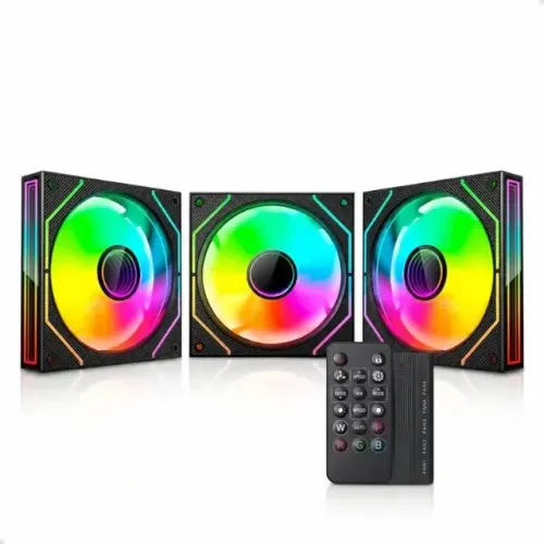 Kit 3 Fans ARGB 120mm Espelho Infinito (Completo)