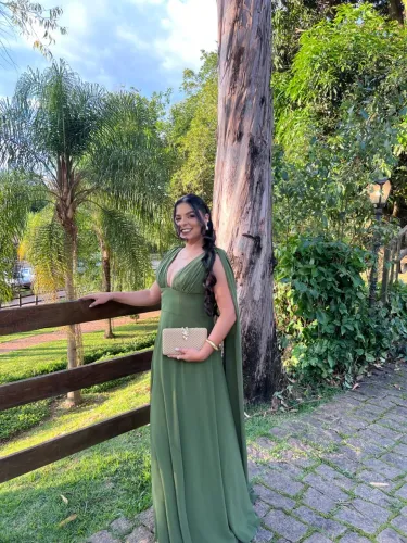 Vestido madrinha casamento verde oliva