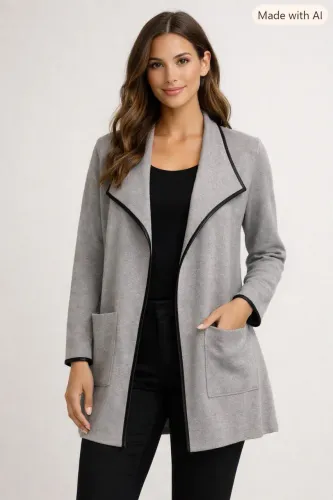 Cardigan tricô tam M cinza Zara