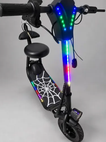 Patinete Elétrico Infantil 250W com Banco, Cesta e LED Novo na Caixa
