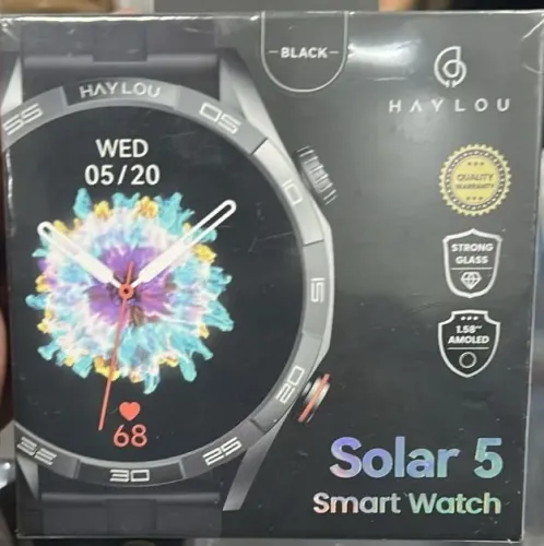 Smartwatch Haylou Solar 5, Amoled 1,58, Ip68 À Prova D'água Preto