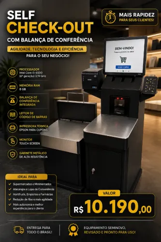 Self Check-out Compritec com Balança Integrada | Intel i5 | Seminovo Revisado
