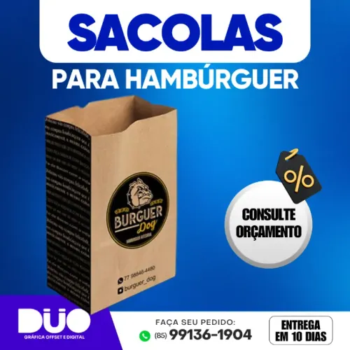 Sacola para Hambúrguer - Papel Kraft