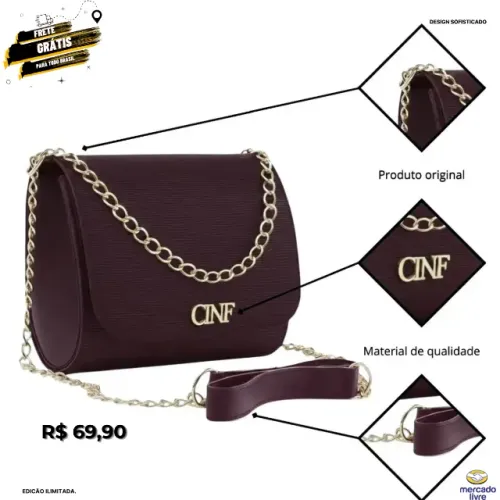 Kit Bolsas Feminina Transversal Média + Tira Colo + Carteira Cor Rosê