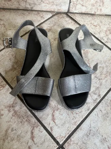 Sandália Melissa Mar prata glitter 38