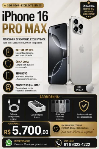 iPhone 16 pro Max cinza