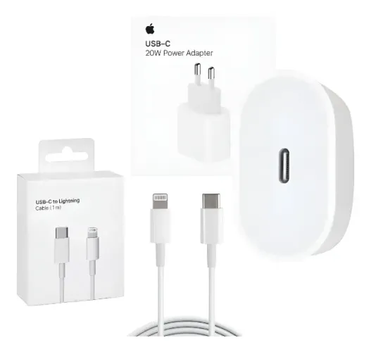 Kit Carregador Rápido 20w Fonte Tipo C Cabo Lightning 1m