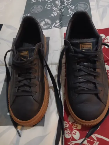 TENIS PUMA BASKET PLATFORM CORE BLACK GUM FEMININO UNISSEX N38