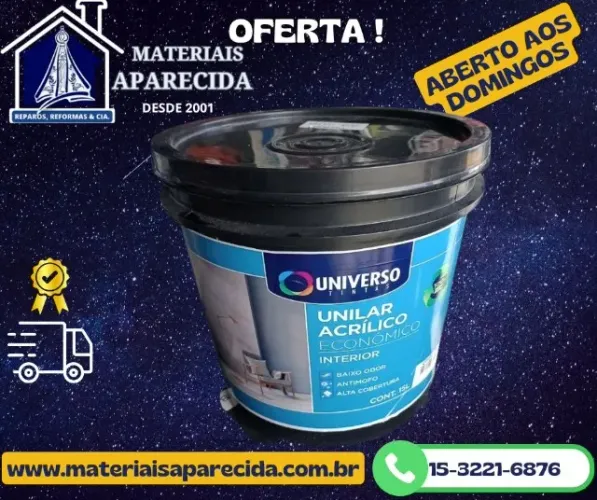 Tinta Acrilica economica 15L Unilar Balde