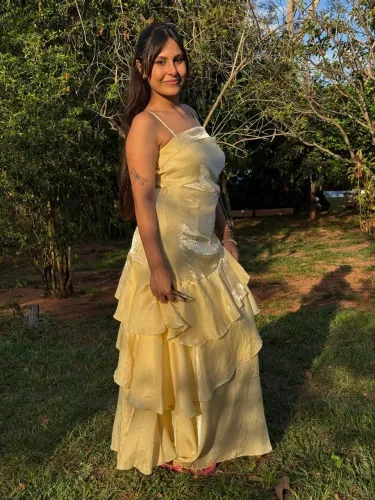 Vestido longo amarelo