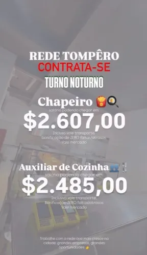 VAGAS NOTURNAS EM PINHAIS - VARGEM GRANDE