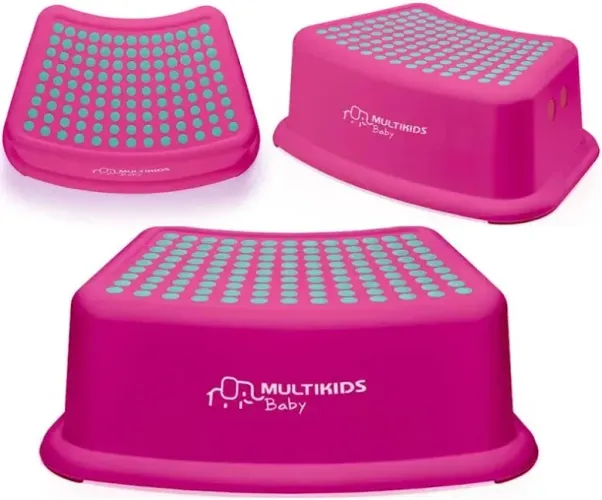 Degrau Infantil Multikids Baby com Anti Derrapante Rosa