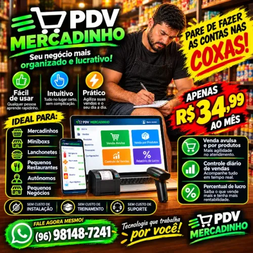 Sistema PDV Mercadinhos, Restaurantes, Lanchonetes e pequenos negócios