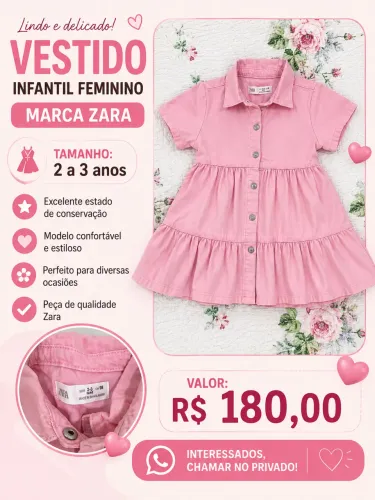 VESTIDO INFANTIL FEMININO - ZARA