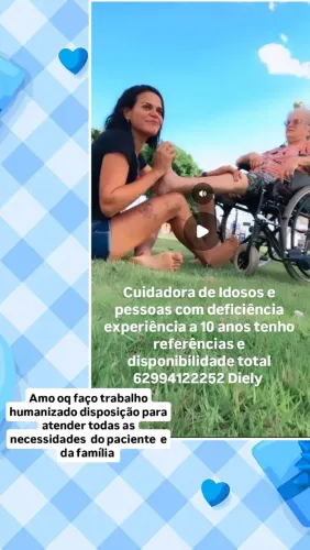 Cuidadora de Idosos e pessoas com deficiência 