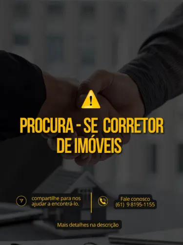 Procura-se corretores de Imóvel.