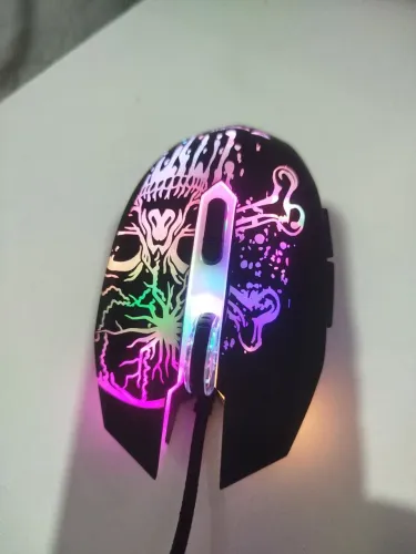 Mouse Gamer RGB Com fio grosso e resistente Mavint