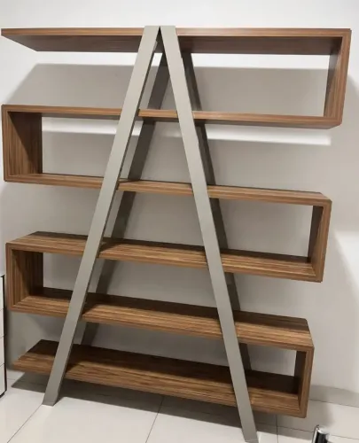 Estante em MDF com estrutura metálica estilo moderno, ideal para sala escritório quarto.