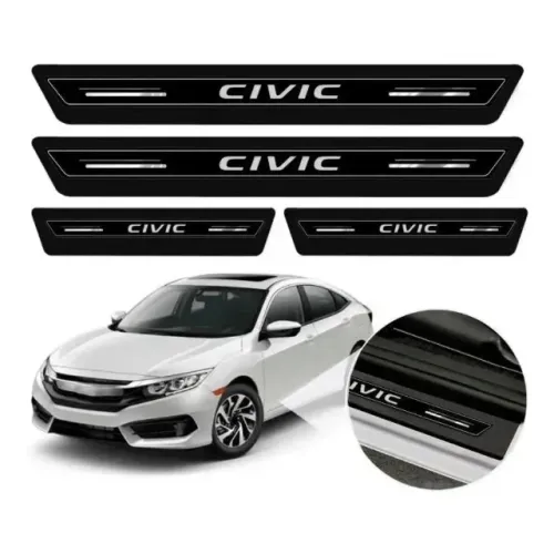 Civic - Jogo 8 Pecas Soleira Platinum Resinada Pro