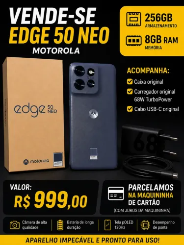 CELULAR MOTOROLA EDGE 50 NEO - 256GB | 8GB RAM | IMPECÁVEL