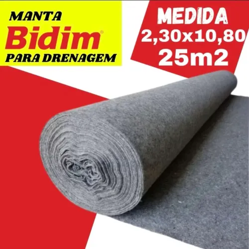 Manta bidim drenagem e jardinagem 20m