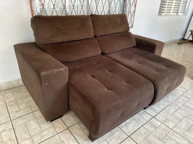 Sofa retrátil e reclinavel marrom - ENTREGO!