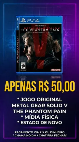JOGO MÍDIA FÍSICA PS4 - METAL GEAR V (THE PHANTOM PAIN)